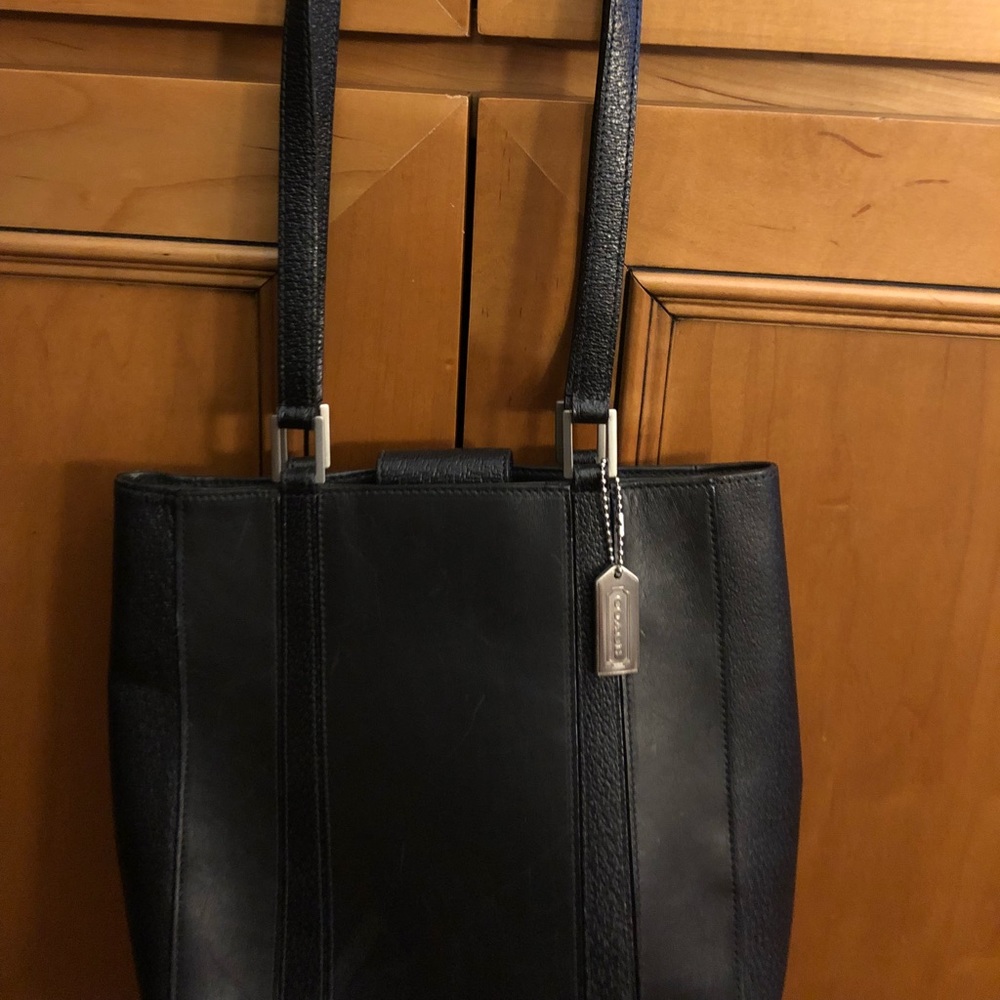 Coach Black Leather Hobo Messenger Shoulder Bag